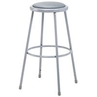 National Public Seating 6430 30 inch Gray Round Padded Lab Stool