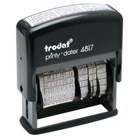 Trodat USSE4817 Economy 2 inch x 3/8 inch Black Self-Inking 12-Message Date Stamp