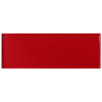 Tablecraft CW2107R 19 1/2" x 6 7/8" x 3/8" Red Cast Aluminum Rectangular Cooling Platter