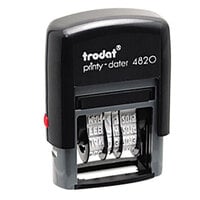 Trodat USSE4820 Economy 1 5/8" x 3/8" Black Self-Inking Date Stamp