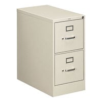 HON 310 Series 15" x 26 1/2" x 29" Light Gray Two-Drawer Letter Filing Cabinet