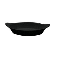 Tablecraft CW1730BKGS 24 oz. Black / Green Speckled Cast Aluminum Oval Server with Shell Handles