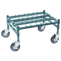 Regency 18 inch x 24 inch Heavy-Duty Mobile Green Dunnage Rack with Mat
