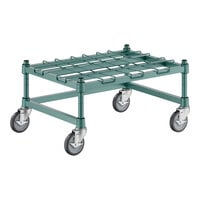 Regency 18" Wide Heavy-Duty Mobile Green Dunnage Rack with Mat