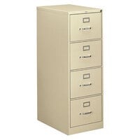 HON 314CPL 310 Series Putty Four-Drawer Full-Suspension Legal Filing Cabinet - 18 1/4" x 26 1/2" x 52"