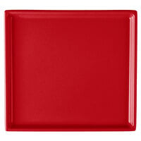 Tablecraft CW2116R 7" x 6 1/2" x 3/8" Red Cast Aluminum Sixth Size Rectangular Cooling Platter
