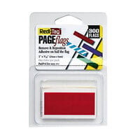 Redi-Tag 20022 Red 1" x 3/16" Removable Page Flag - 300/Pack