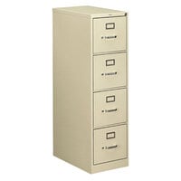 HON 510 Series 15" x 25" x 52" Putty Four-Drawer Letter Filing Cabinet