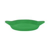 Tablecraft CW1725GN 16 oz. Green Cast Aluminum Oval Server with Shell Handles