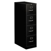 HON 310 Series 15 inch x 26 1/2 inch x 52 inch Black Four-Drawer Letter Filing Cabinet