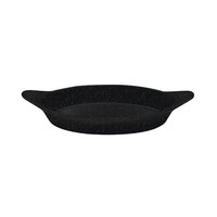 Tablecraft CW1725MS 16 oz. Midnight Speckled Cast Aluminum Oval Server with Shell Handles