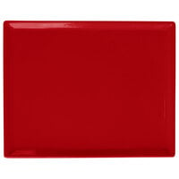 Tablecraft CW2104R 8 1/2" x 6 3/4" x 3/8" Red Cast Aluminum Rectangular Cooling Platter