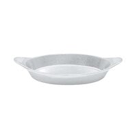 Tablecraft CW1725GY 16 oz. Gray Cast Aluminum Oval Server with Shell Handles