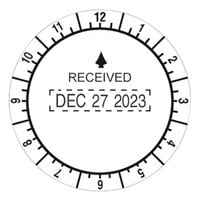Trodat USST2910 2 inch Diameter Round Conventional Time and Date Received Stamp