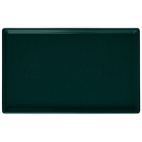 Tablecraft CW2115HGNS 10 1/2" x 6 1/2" x 3/8" Hunter Green with White Speckle Cast Aluminum Fourth Size Rectangular Cooling Platter