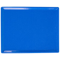 Tablecraft CW2104BS 8 1/2" x 6 3/4" x 3/8" Blue Speckle Cast Aluminum Rectangular Cooling Platter