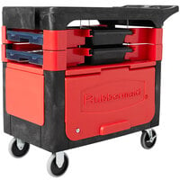 Rubbermaid FG618088BLA TradeMaster 38" x 19 3/16" Black Trades Cart with Locking Cabinet