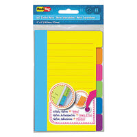 Redi-Tag 10245 Assorted Color Divider Sticky Note Pad with Tabs - 3/Box