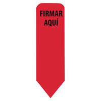 Redi-Tag 82025 Spanish Red 1 3/4 inch x 9/16 inch Firmar Aqui Arrow Page Flag with Dispenser