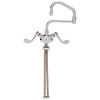 Fisher 48267 Deck Mounted Faucet with Flex Inlets, 15 inch Double-Jointed Swing Nozzle, 2.2 GPM Aerator, and Wrist Handles