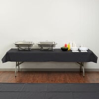 Hoffmaster 220836 50 inch x 108 inch Linen-Like Black Table Cover - 20/Case