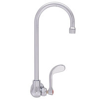 Fisher 67024 Backsplash Mounted Faucet with 6 inch Rigid Gooseneck Nozzle, 2.2 GPM Aerator, and Wrist Handle