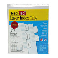 Redi-Tag 39017 1 1/8 inch White Laser Printable Plastic Index Tabs - 375/Pack