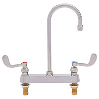 Fisher 82929 Deck Mounted Faucet with 8 inch Centers, 6 inch Rigid Gooseneck Nozzle, 2.2 GPM Aerator, and Wrist Handles