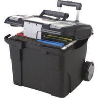 Storex 61507U01C Black Letter-Size Premium File Cart - 15 inch x 16 3/8 inch x 14 1/4 inch
