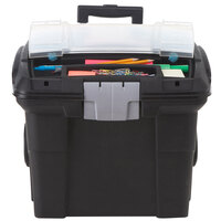 Storex 61507U01C Black Letter-Size Premium File Cart - 15 inch x 16 3/8 inch x 14 1/4 inch