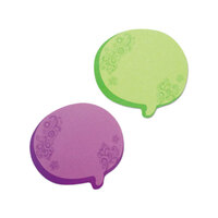 Redi-Tag 22102 3" x 2 3/4" Green / Purple Thought Bubble Notes - 2/Set