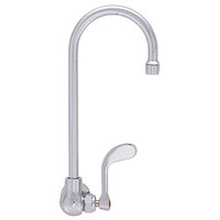 Fisher 82457 Wall Mounted Faucet with 6 inch Rigid Gooseneck Nozzle, 2.2 GPM Aerator, and Wrist Handle