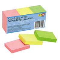 Redi-Tag 23701 2" x 1 1/2" Neon Self-Stick Notes - 12/Pack