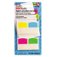 Redi-Tag 33148 Write-On 4 Assorted Color 1 1/16 inch Self-Stick Index Tab   - 48/Pack