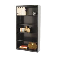Tennsco B66BK Black 5 Shelf Metal Bookcase - 34 1/2 inch x 13 1/2 inch x 66 inch