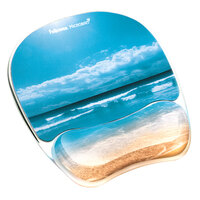 Fellowes 9179301 Sandy Beach Gel Mouse Pad with Wrist Rest and Microban Protection