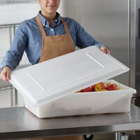 Choice 26 inch x 18 inch White Plastic Food Storage Box Lid