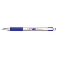 Zebra 27120 F-301 Blue Ink with Stainless Steel Barrel 0.7mm Retractable Ballpoint Pen   - 12/Pack