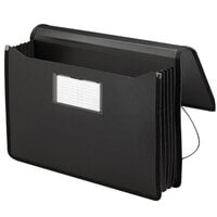 Smead 71510 Legal Size Poly Expansion Wallet - 5 1/4 inch Expansion with Flap and Cord Closure, Black