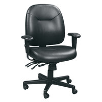 Eurotech LM59802A-BLACK 4X4 LE Series Black Leather Mid Back Multifunction Swivel Office Chair
