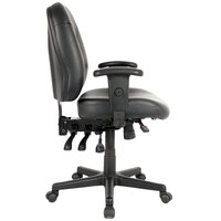 Eurotech LM59802A-BLACK 4X4 LE Series Black Leather Mid Back Multifunction Swivel Office Chair
