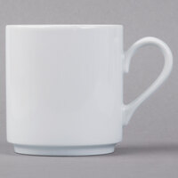 Schonwald 9135120 Fine Dining 8 oz. Continental White Stackable Porcelain Cup - 12/Case