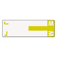 Smead 67161 1 3/16 inch x 3 5/8 inch Alpha-Z Color-Coded Yellow J & W First Letter Name Filing Labels - 100/Pack