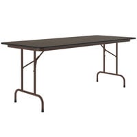 Correll Folding Table, 30" x 60" Melamine Top, Walnut
