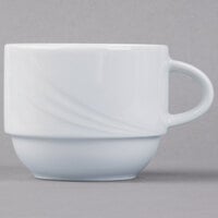 Schonwald 9185125 Donna 8.5 oz. Continental White Porcelain Stacking Cup - 12/Case