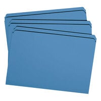 Smead 17010 Legal Size File Folder - Standard Height with Reinforced Straight Cut Tab, Blue - 100/Box