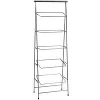Clipper Mill by GET IR-906 POP 23 1/2" x 14" Gray Powder Coated Iron Rectangular 5-Tier Tilted Pane Stand