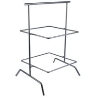 GET IR-910T POP 17 inch x 12 inch Gray Powder Coated Iron Square 2-Tier Tilted Riser with Gun Metal Finish