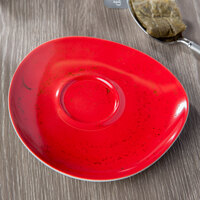 Schonwald 9386918-63046 Pottery 6 1/8 inch Unique Red Porcelain Saucer - 12/Case