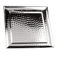 Clipper Mill by GET SSTPD-14 14 inch Stainless Steel Square Tray with Pounded Finish